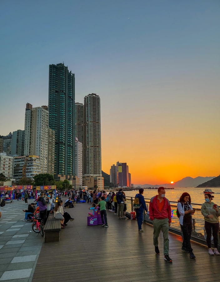香港坚尼地城海滨长廊日落